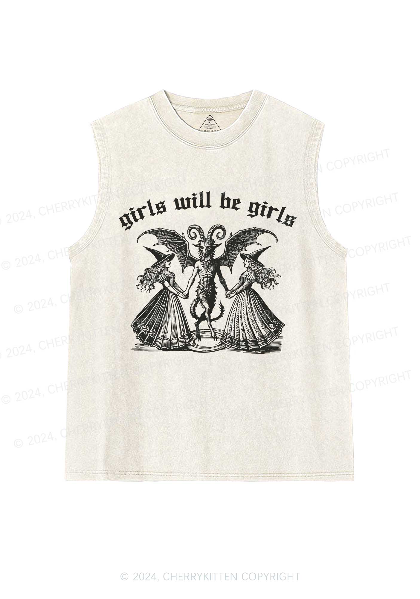 Halloween Girls Witch Y2K Washed Tank Cherrykitten