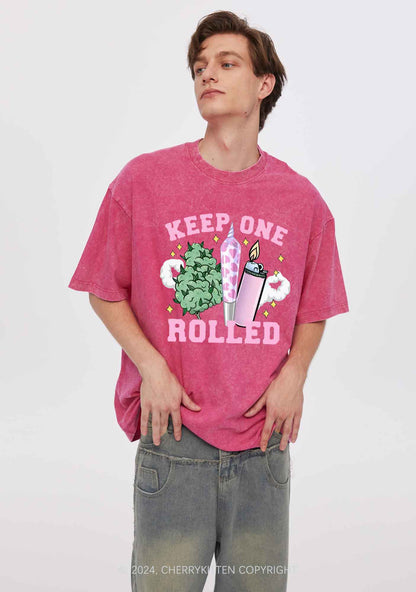 Keep One Rolled Y2K Washed Tee Cherrykitten