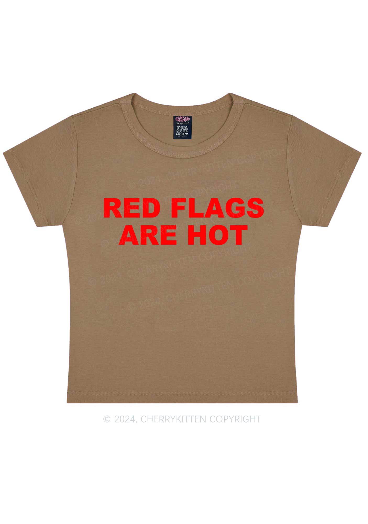 Red Flags Are Hot Y2K Baby Tee Cherrykitten