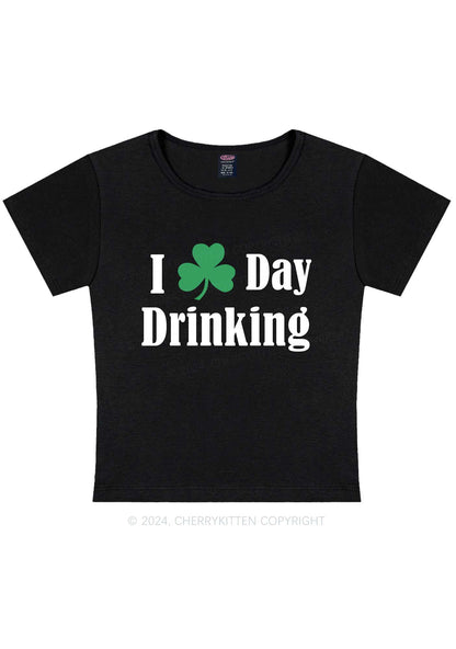 I Love Day Drinking St Patricks Y2K Baby Tee Cherrykitten