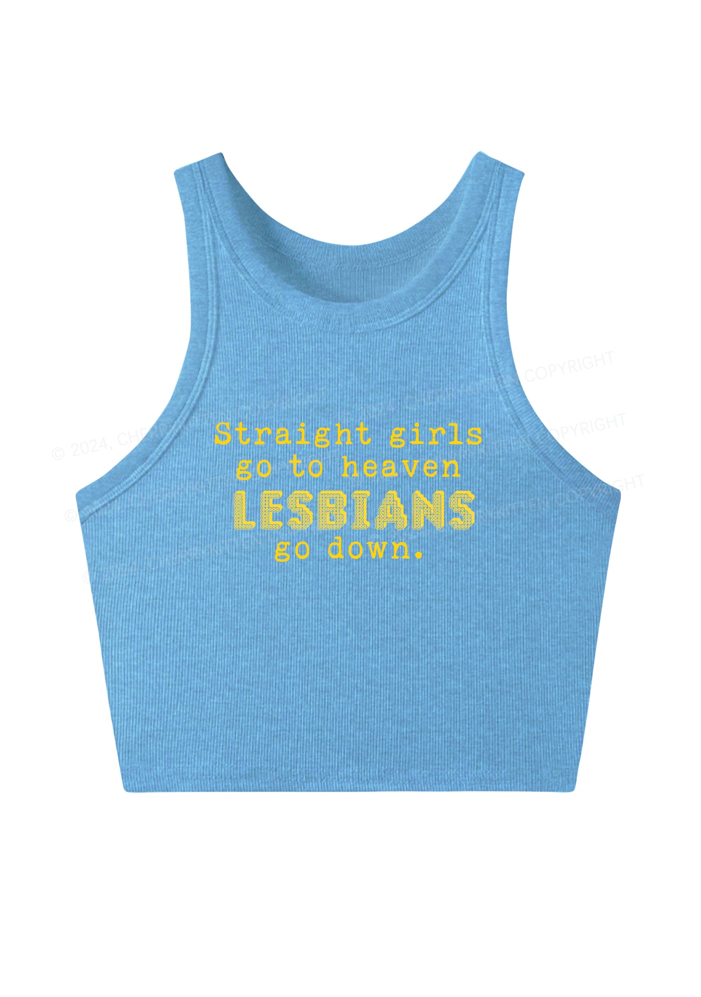 Lesbians Go Down Y2K Crop Tank Top Cherrykitten