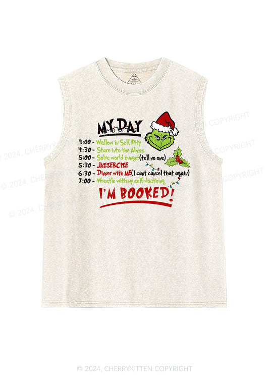 Christmas My Day I'm Booked Y2K Washed Tank Cherrykitten