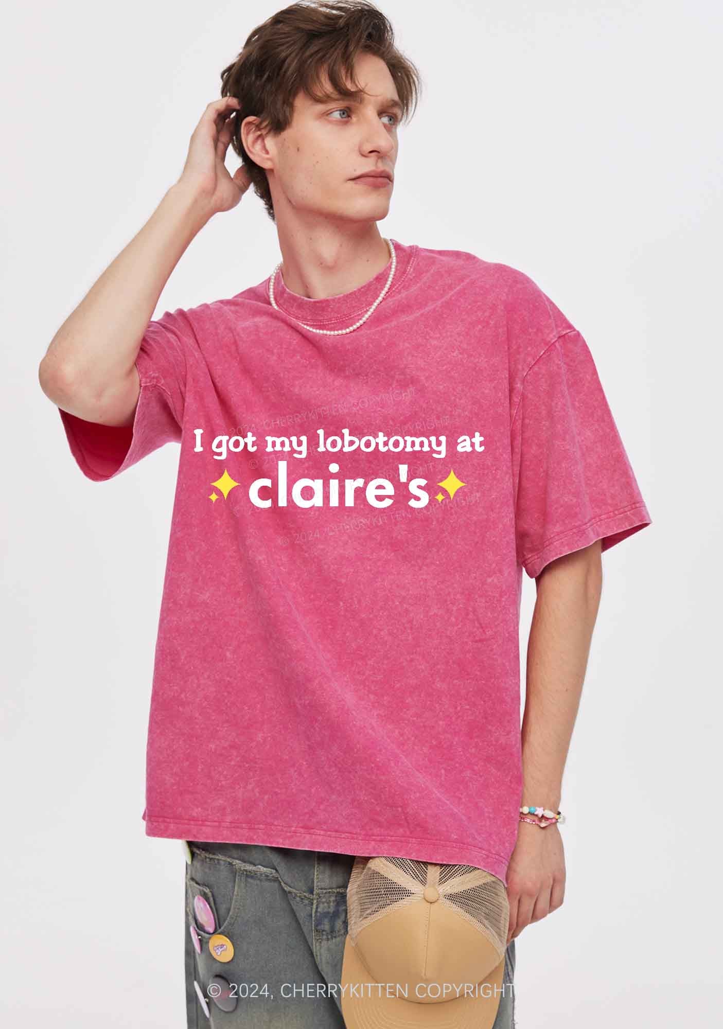 I Got My Lobotomy At Claire's Y2K Washed Tee Cherrykitten