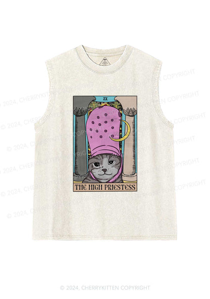 The High Priestess Y2K Washed Tank Cherrykitten