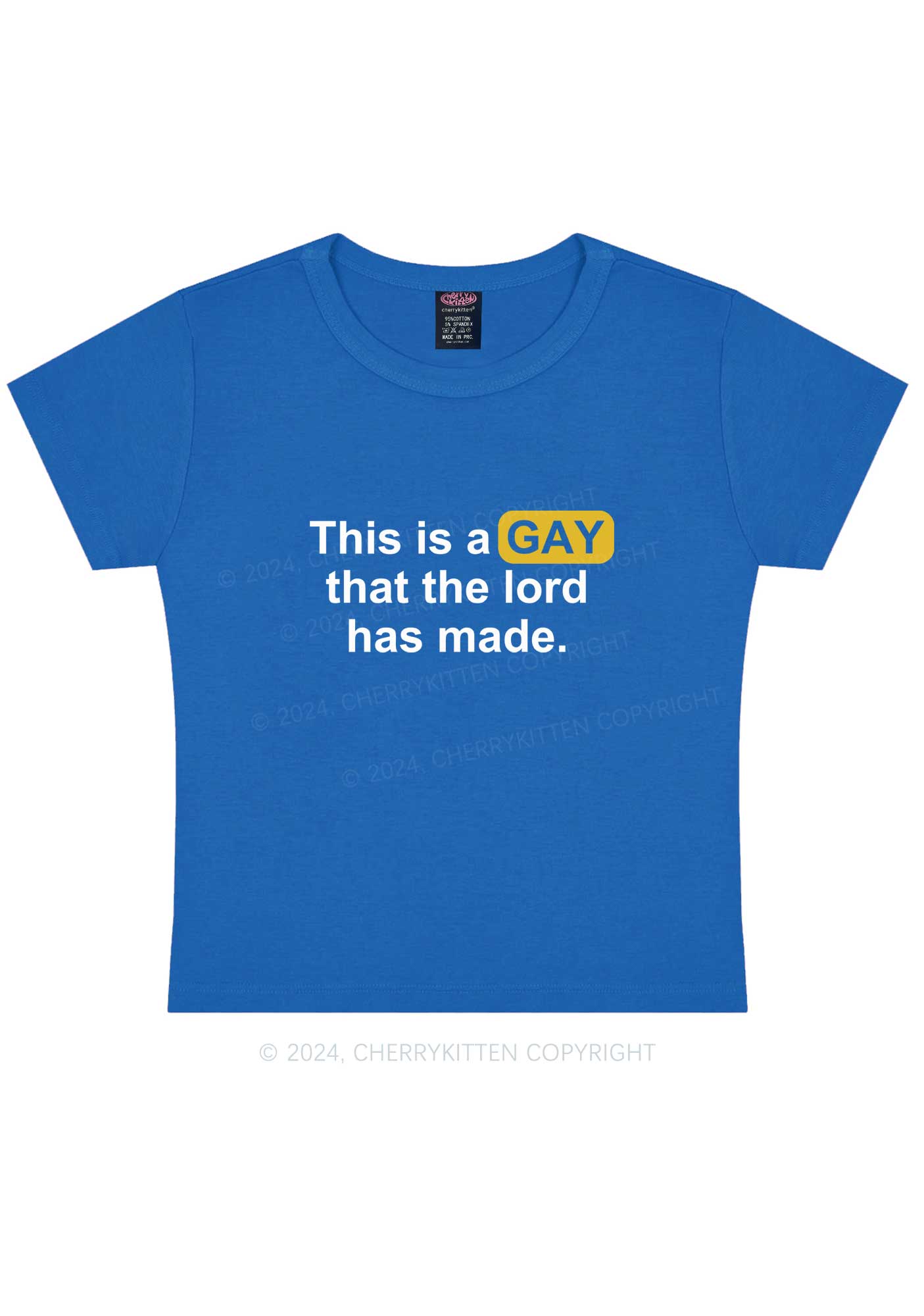 Lord Made Gay Y2K Baby Tee Cherrykitten