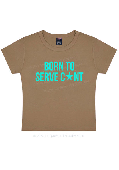 Born To Serve Cxxt Y2K Baby Tee Cherrykitten