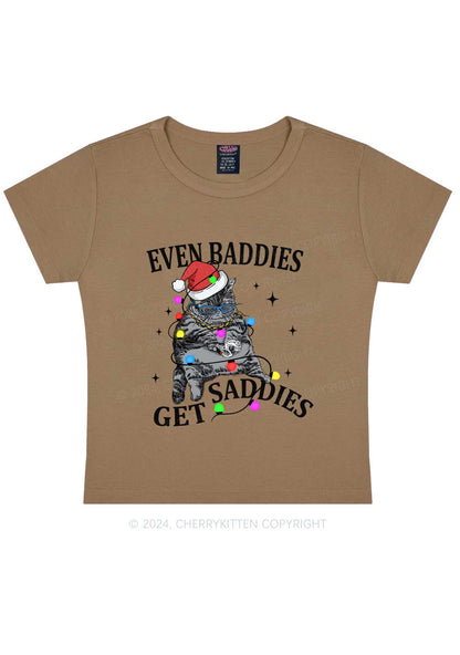 Christmas Baddie Cat Y2K Baby Tee Cherrykitten