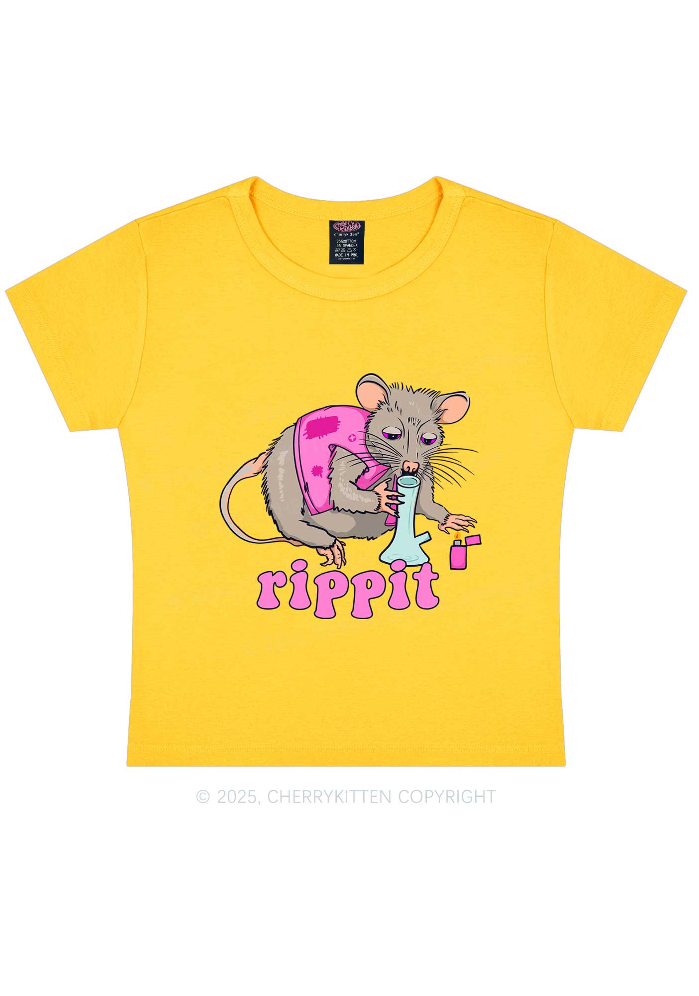 Rippit Rat Y2K Baby Tee Cherrykitten