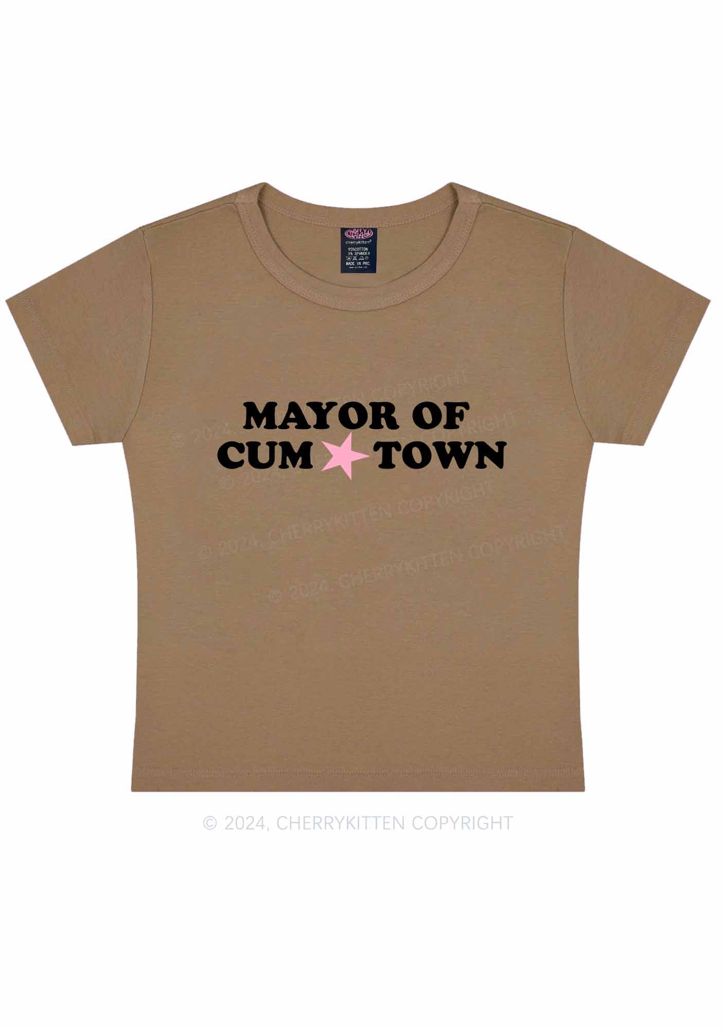 Mayor Of Come Town Y2K Baby Tee Cherrykitten