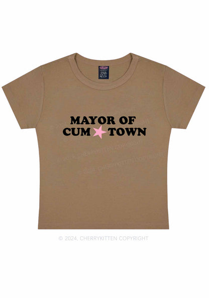 Mayor Of Come Town Y2K Baby Tee Cherrykitten