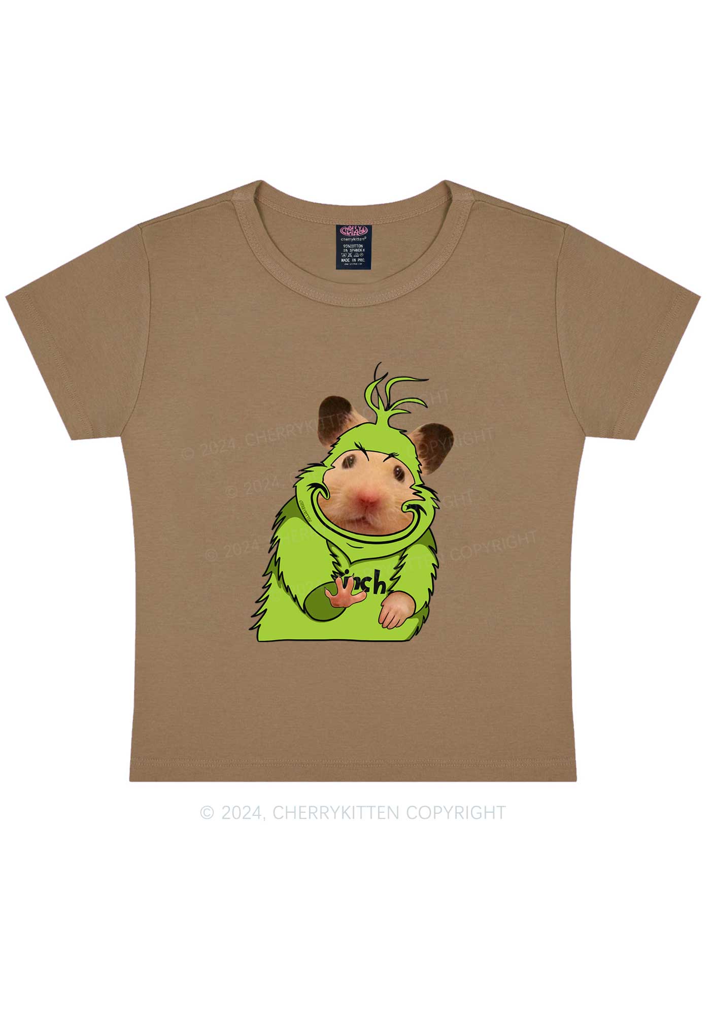 Christmas Green Ratz Y2K Baby Tee Cherrykitten