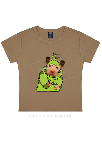 Christmas Green Ratz Y2K Baby Tee Cherrykitten