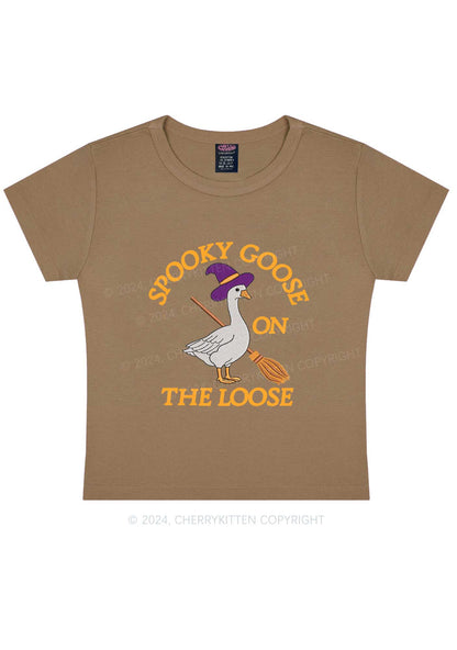 Halloween Spooky Goose Y2K Baby Tee Cherrykitten