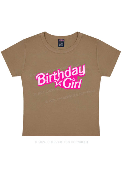 Barb Birthday Girl Y2K Baby Tee Cherrykitten