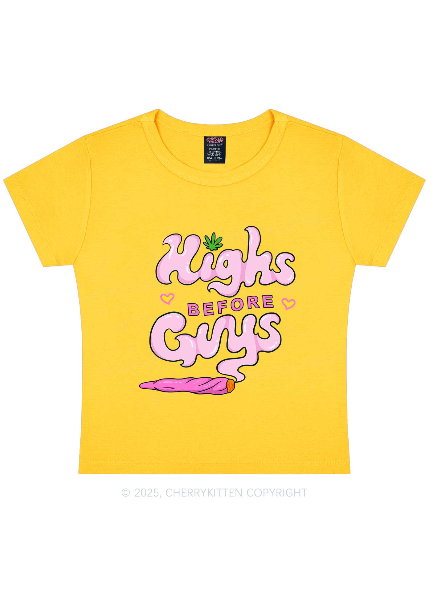 Highs Before Guys Y2K Baby Tee Cherrykitten