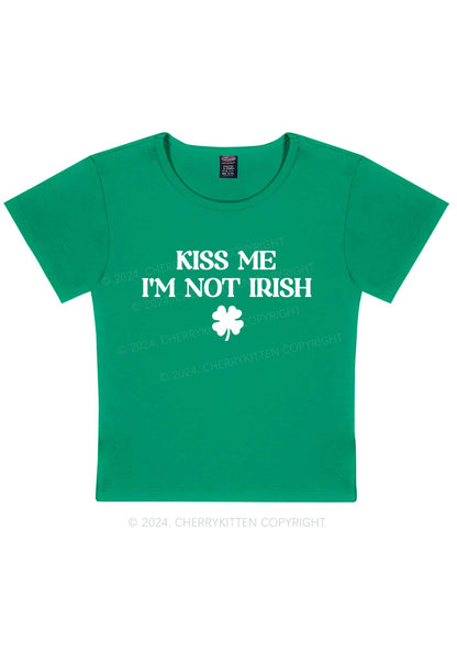 Im Not Irish St Patricks Y2K Baby Tee Cherrykitten