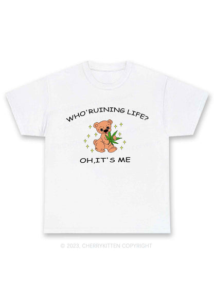 Who' Ruining Life Y2K Chunky Shirt Cherrykitten