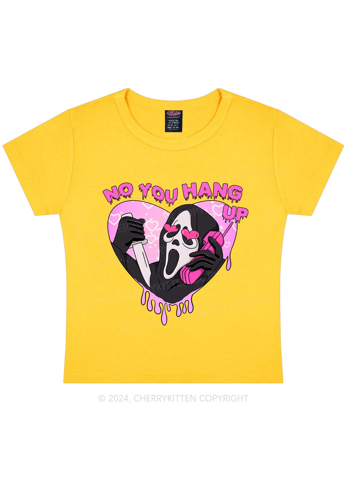 No You Hang Up Y2K Valentine's Day Baby Tee Cherrykitten