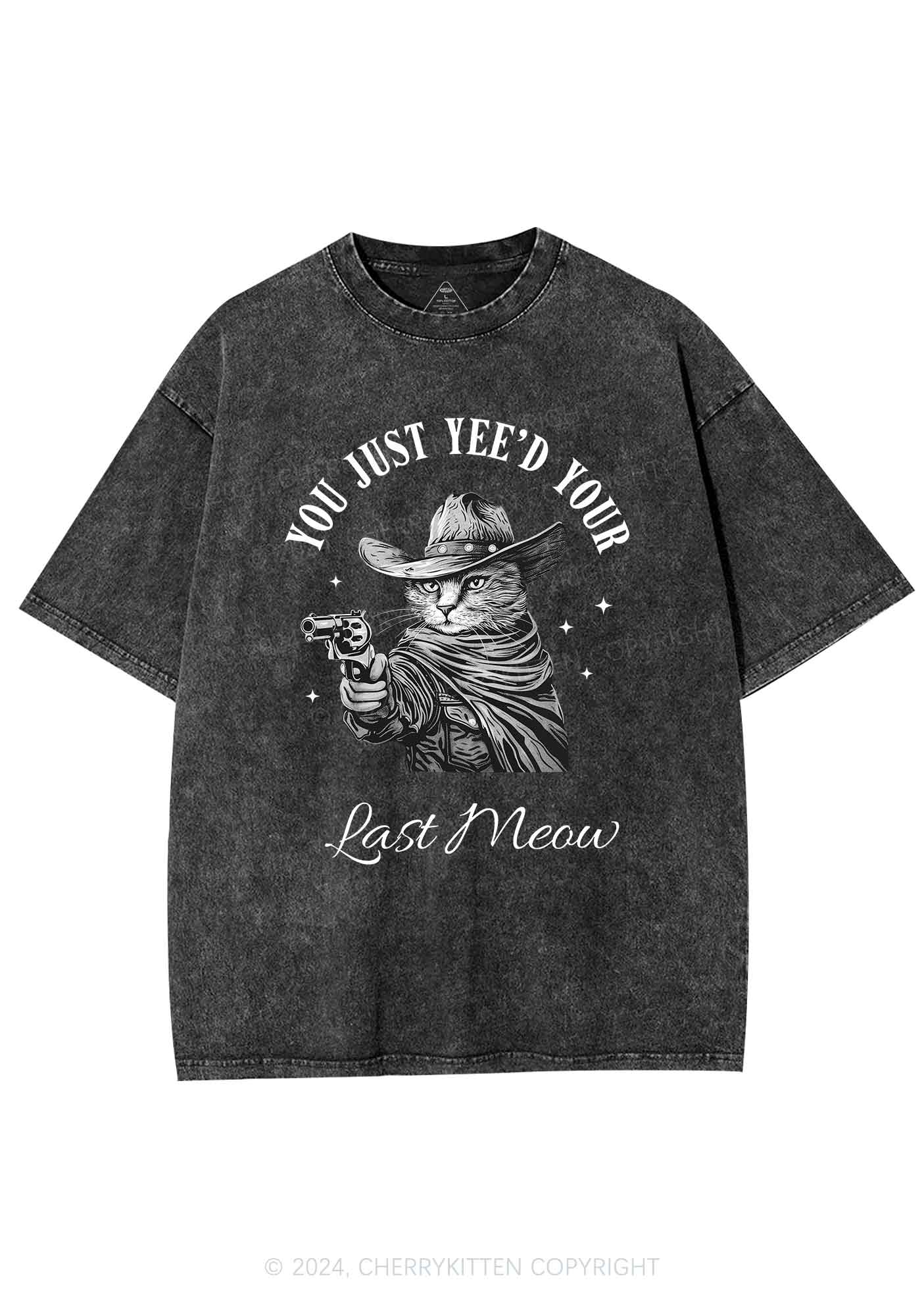 Your Last Meow Y2K Washed Tee Cherrykitten