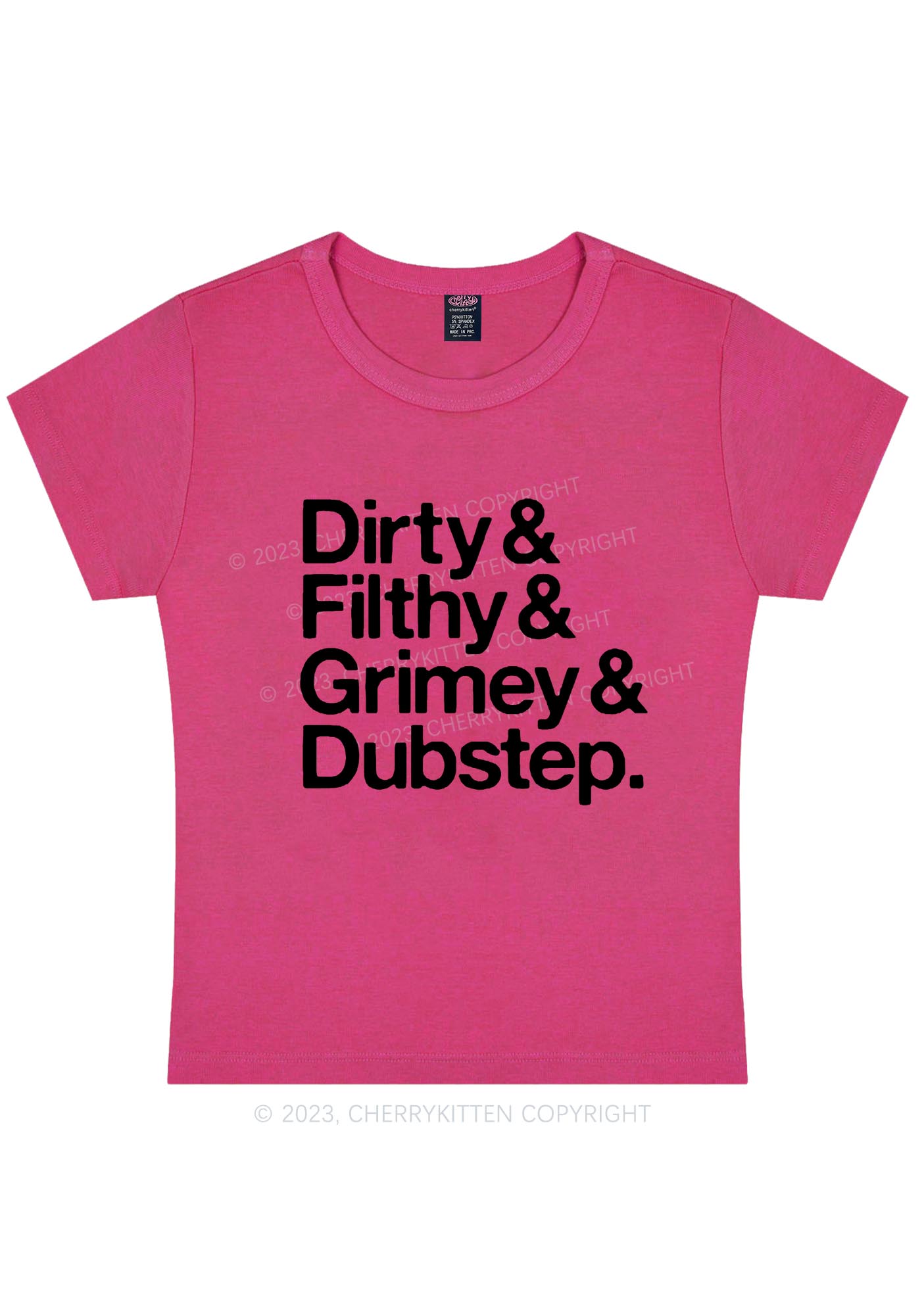 Curvy Dirty Dubstep Y2K Baby Tee Cherrykitten