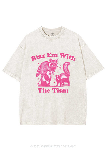 Rizz Em The Tism Y2K Washed Tee Cherrykitten