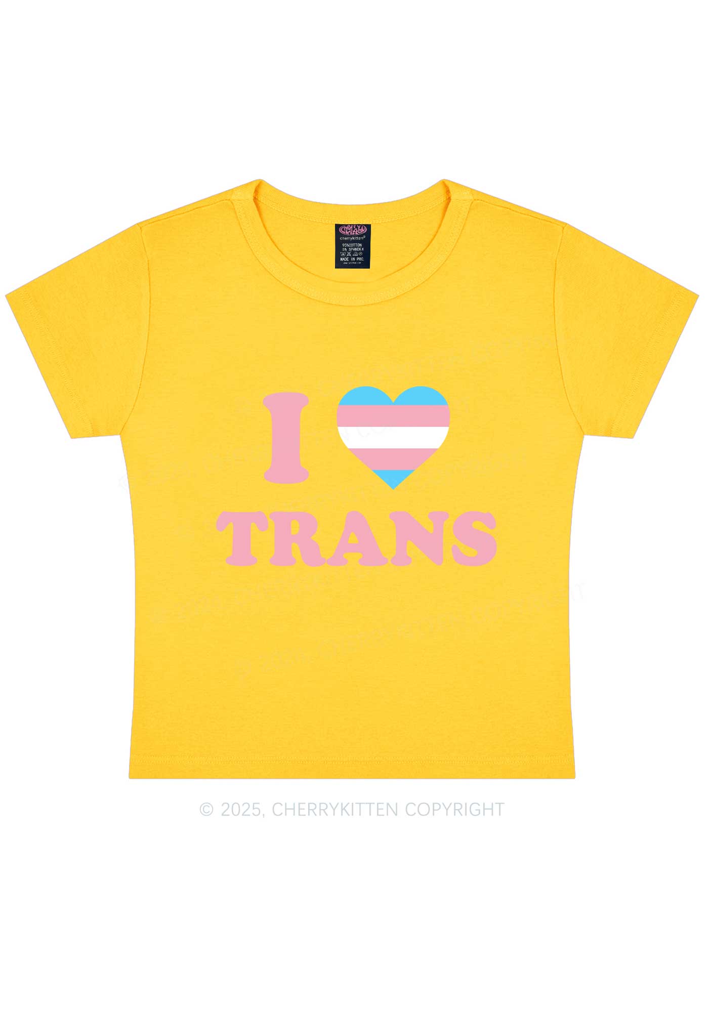 I Love Trans Y2K Baby Tee Cherrykitten