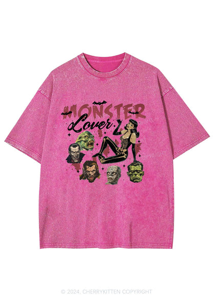 Halloween Monster Lovers Y2K Washed Tee Cherrykitten