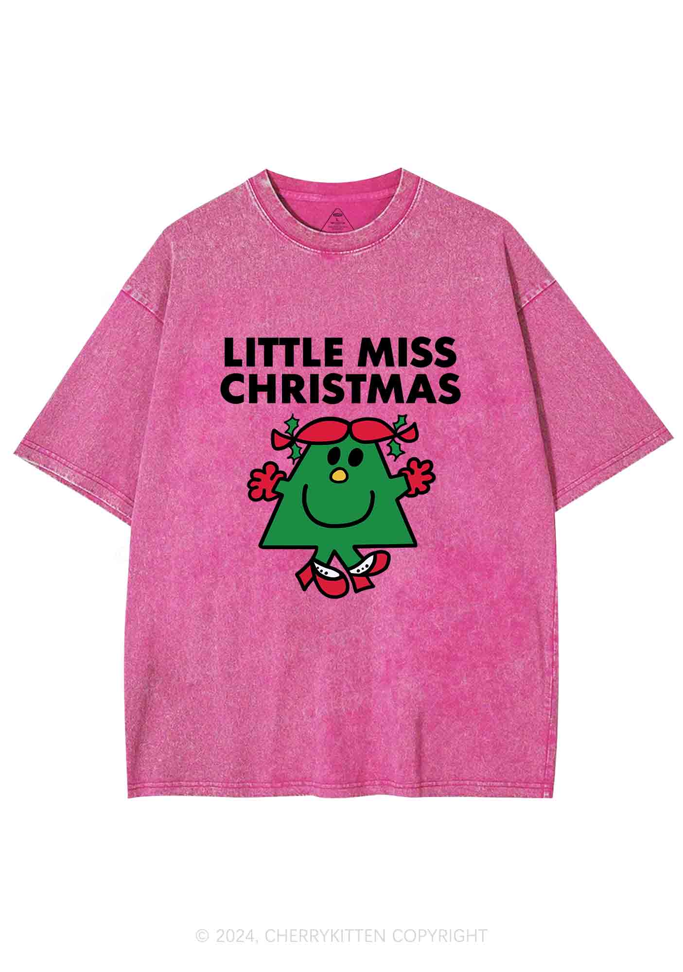 Christmas Little Miss Y2K Washed Tee Cherrykitten