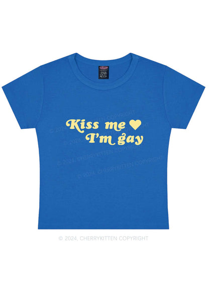 Kiss Me I’m Gay Y2K Baby Tee Cherrykitten