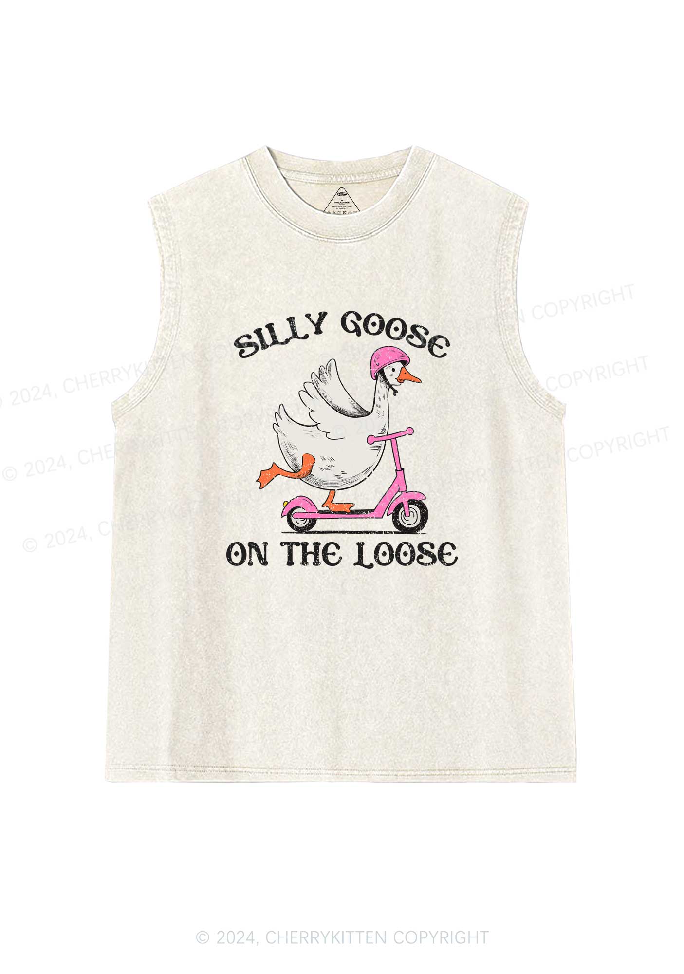 Silly Goose On the Loose Y2K Washed Tank Cherrykitten