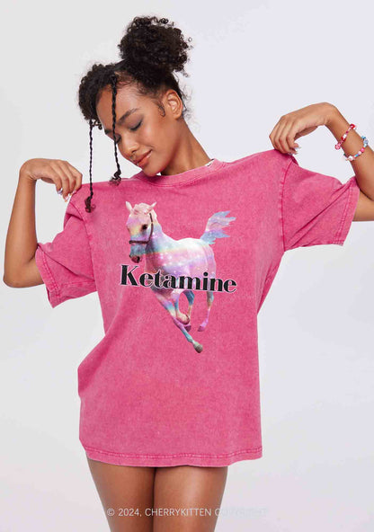 Pink Horse Y2K Washed Tee Cherrykitten