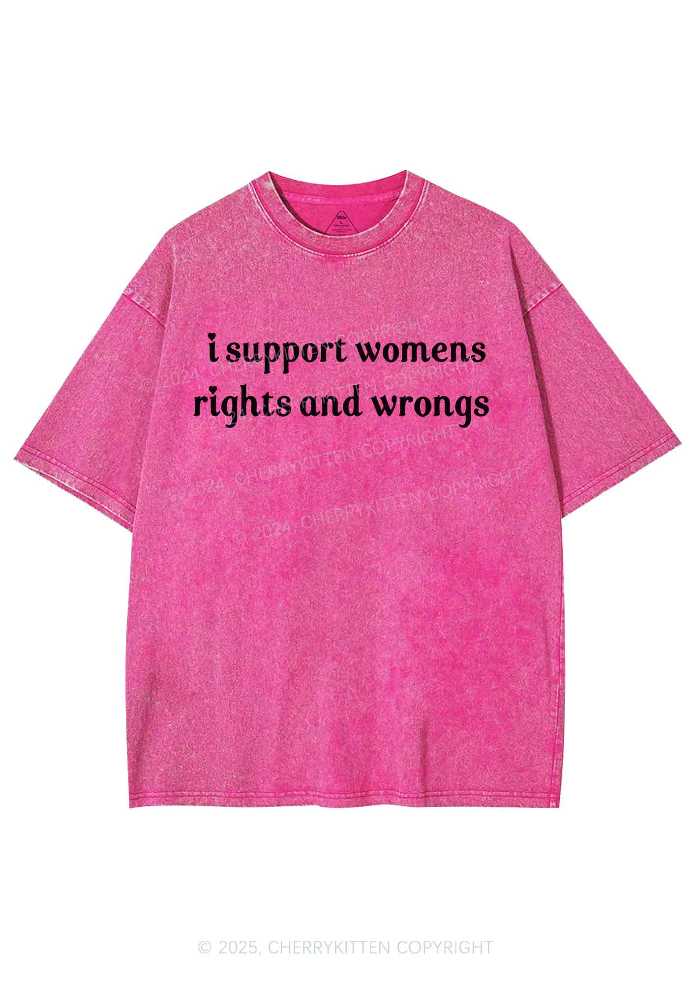 I Support Women Y2K Washed Tee Cherrykitten