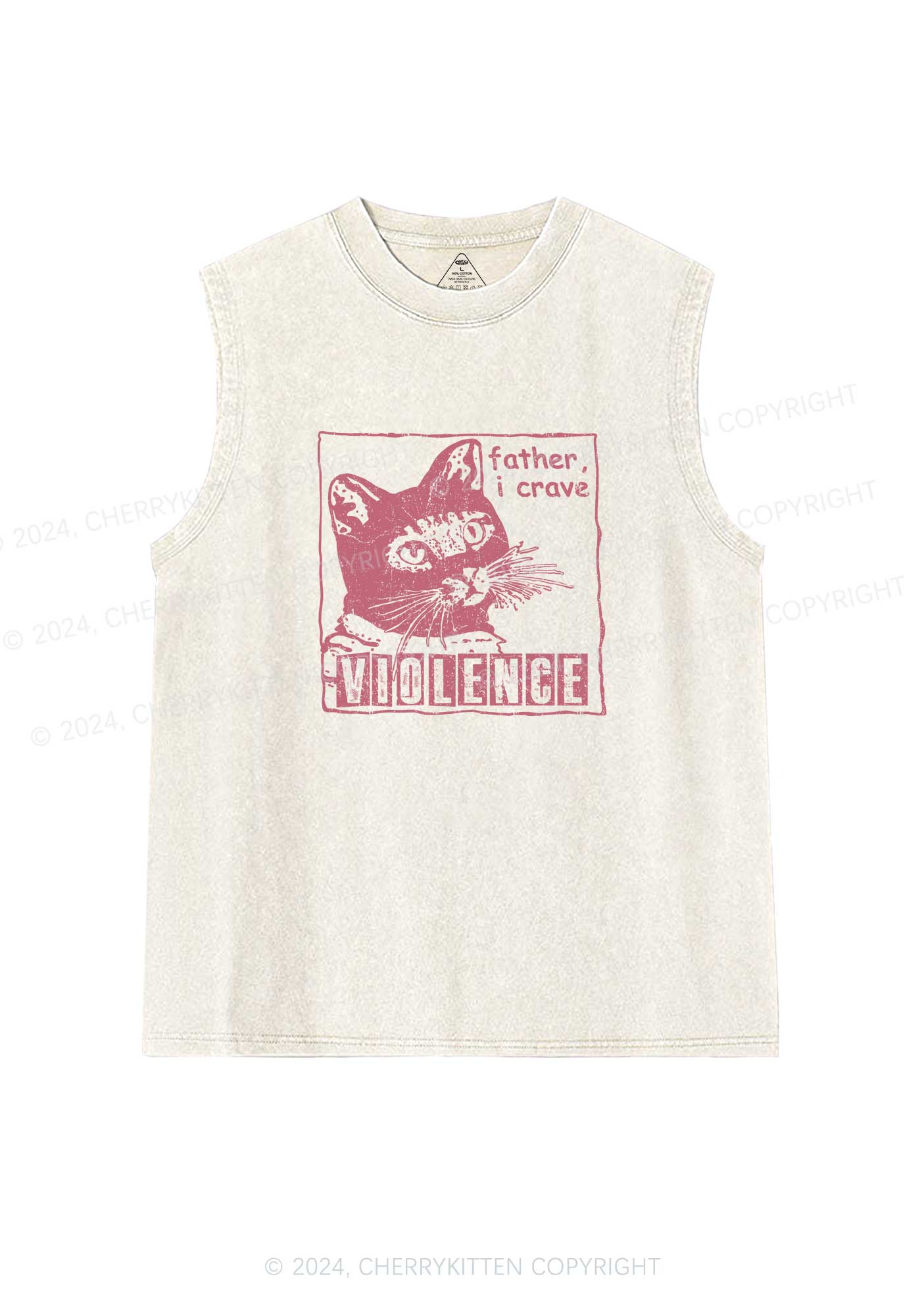 Father I Crave Violence Y2K Washed Tank Cherrykitten