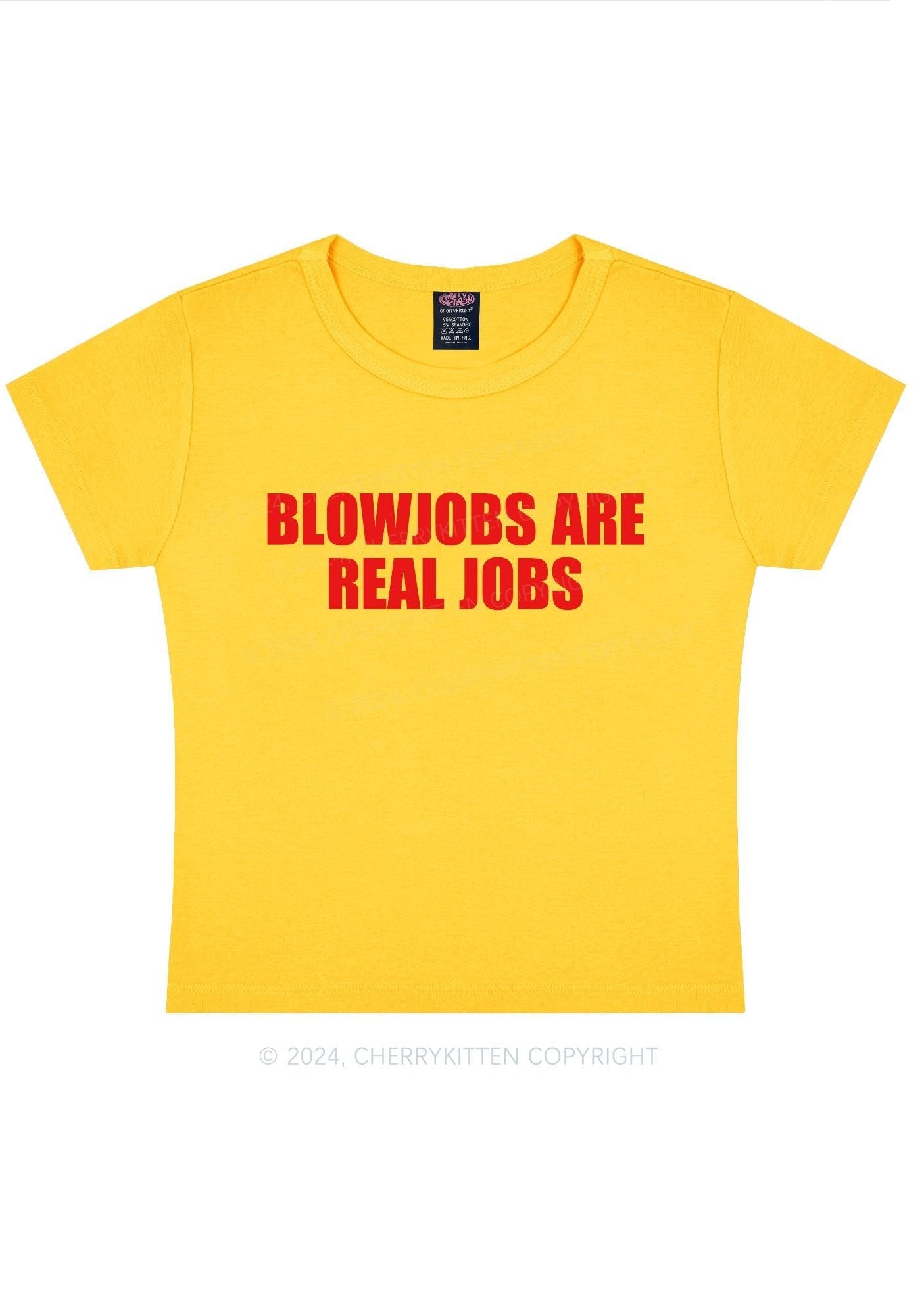 Blxwjobs Are Real Jobs Y2K Baby Tee Cherrykitten