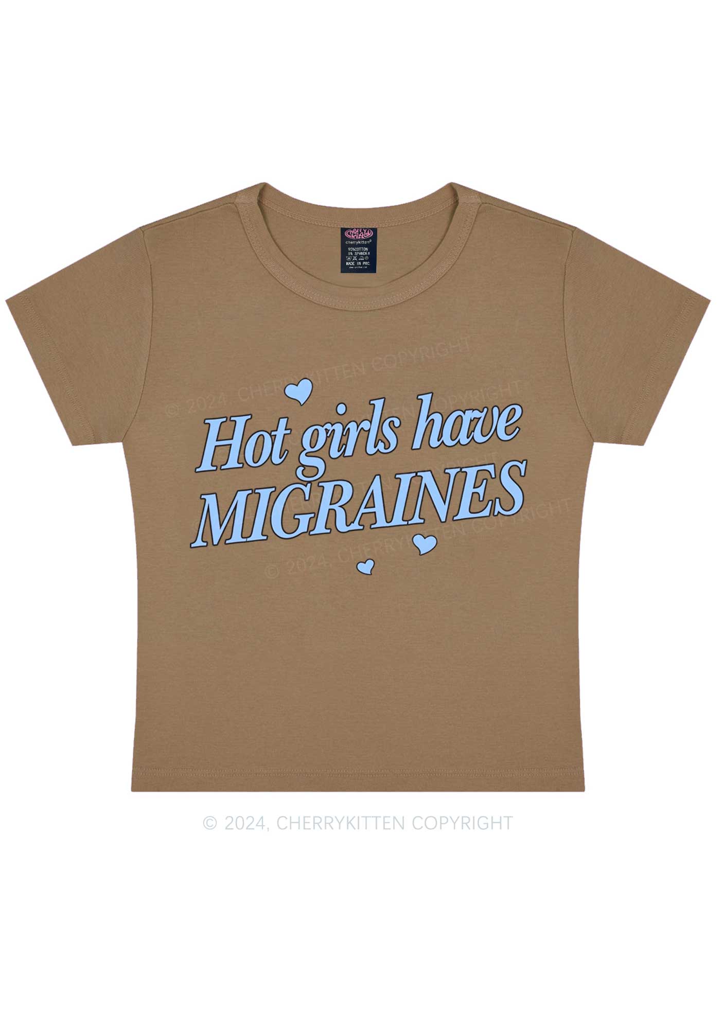 Hot Girls Have Migraines Y2K Baby Tee Cherrykitten