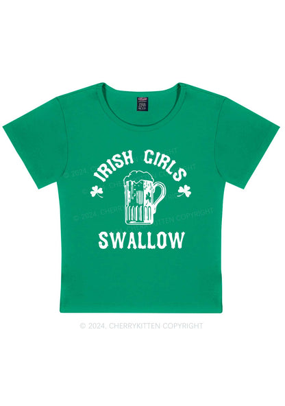 Irish Girls Swallow St Patricks Y2K Baby Tee Cherrykitten