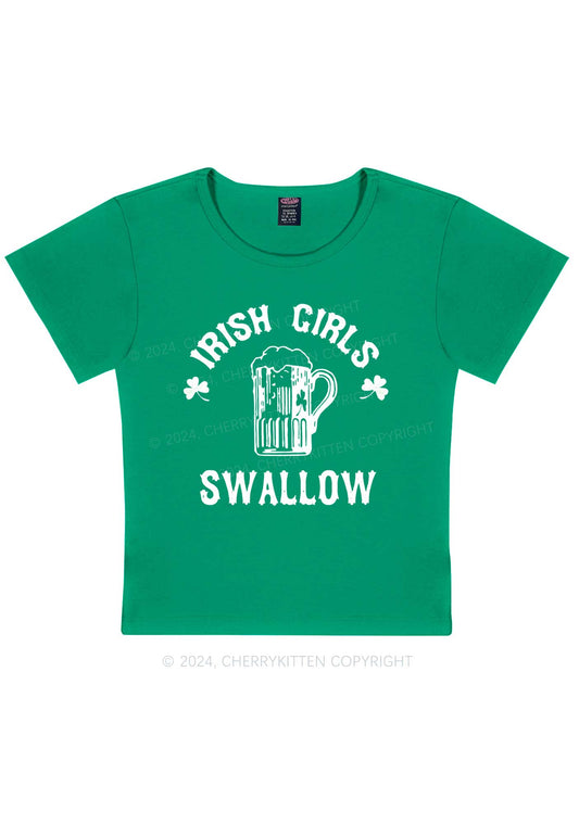 Irish Girls Swallow St Patricks Y2K Baby Tee Cherrykitten