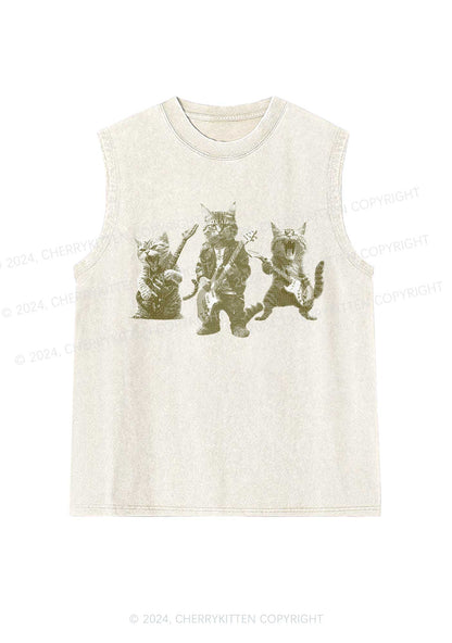 Guitar Cats Y2K Washed Tank Cherrykitten