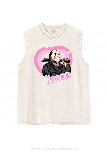 Halloween Mask Killer Y2K Washed Tank Cherrykitten