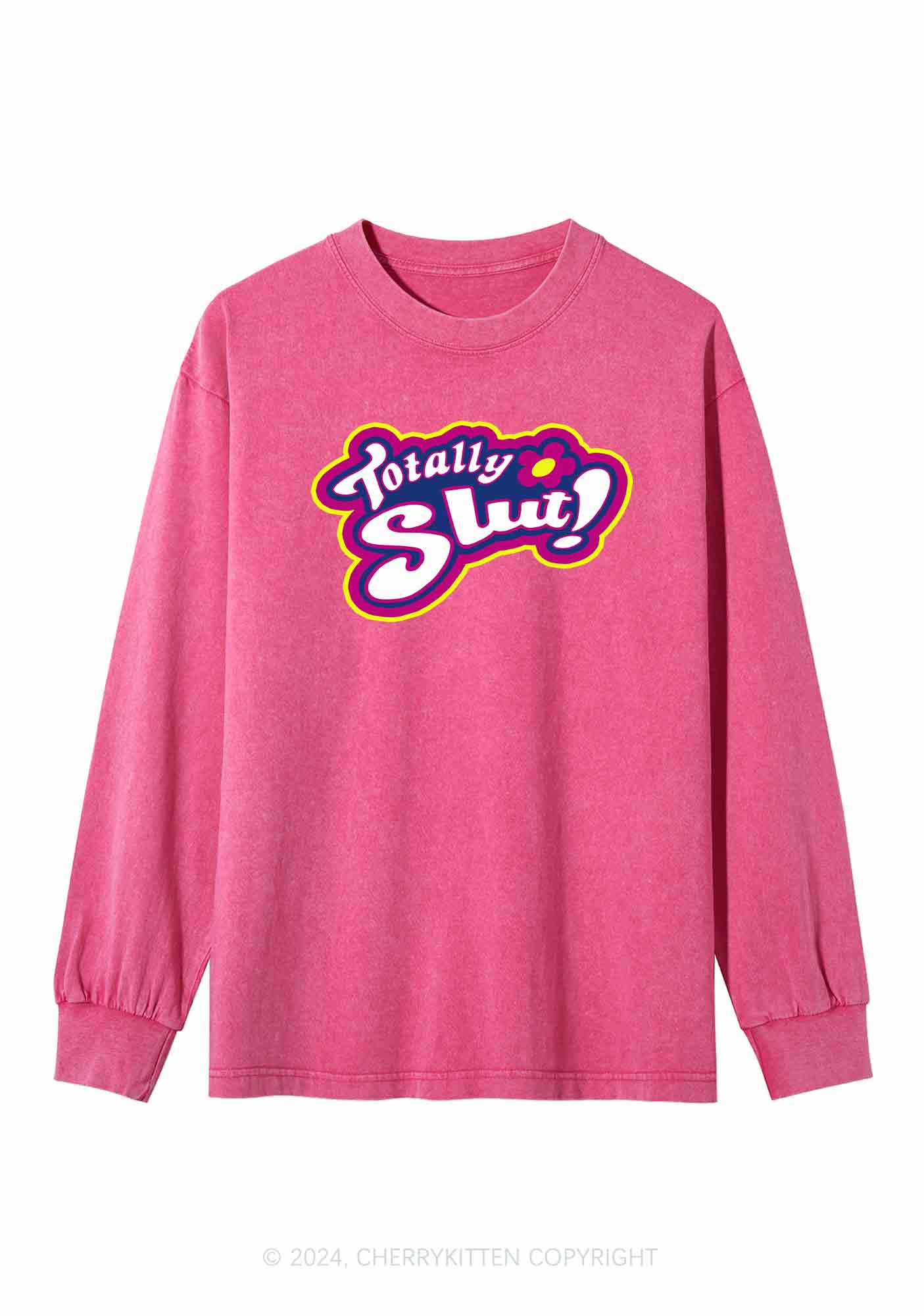 Totally Slxt Y2K Washed Long Sleeves Cherrykitten