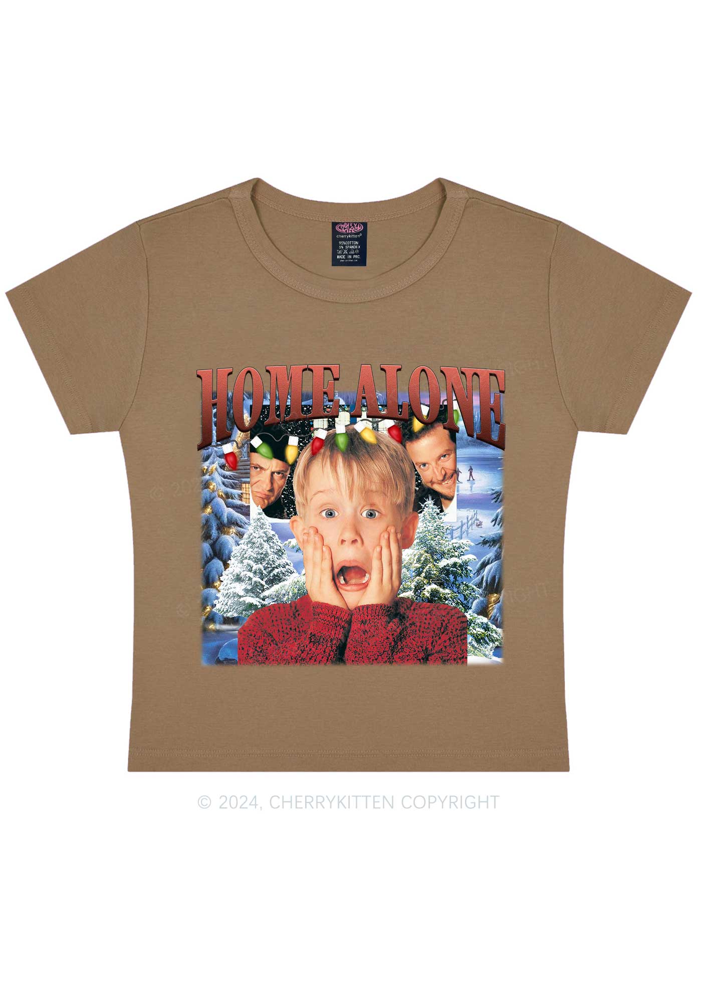 Christmas Home Alone Boy Y2K Baby Tee Cherrykitten