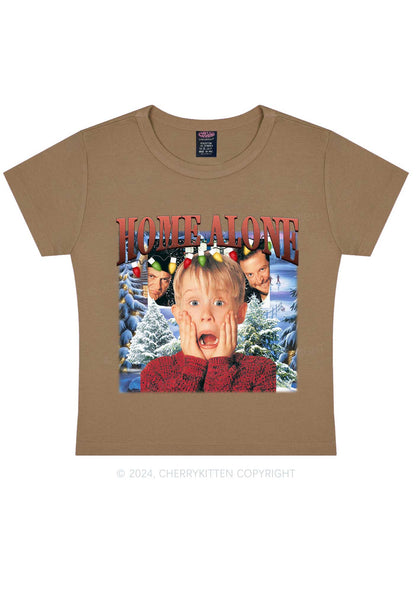 Christmas Home Alone Boy Y2K Baby Tee Cherrykitten