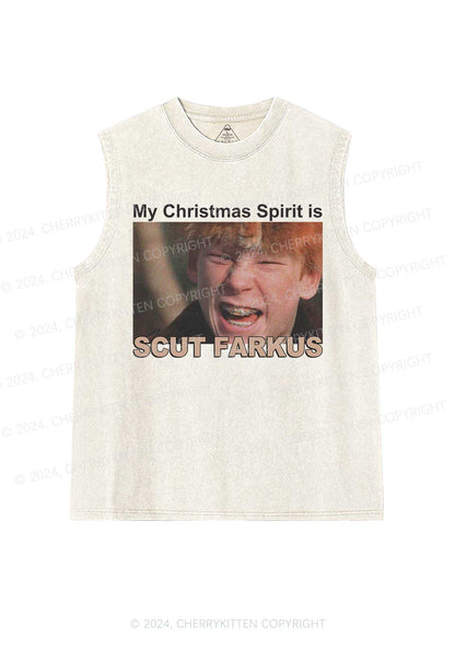 Christmas Spirit Y2K Washed Tank Cherrykitten