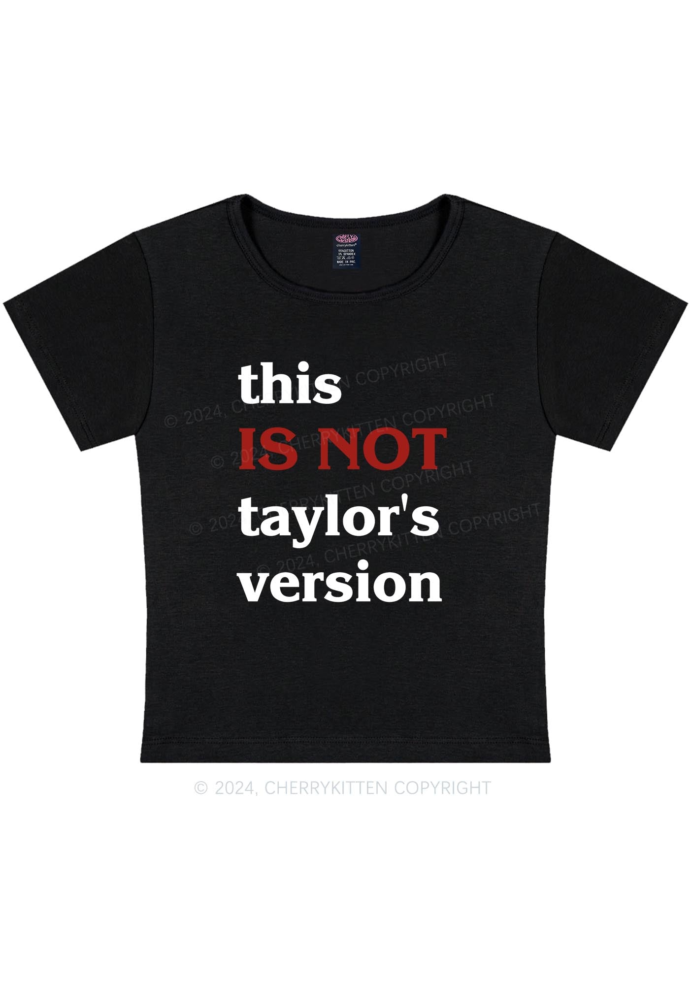 Is Not Tay's Version Y2K Baby Tee Cherrykitten