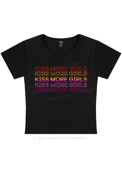 Kiss More Girls Y2K Baby Tee Cherrykitten