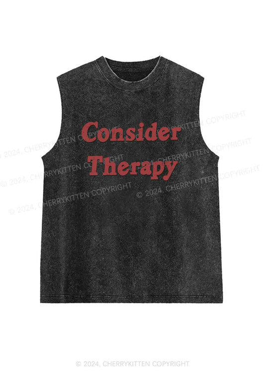 Consider Therapy Y2K Washed Tank Cherrykitten