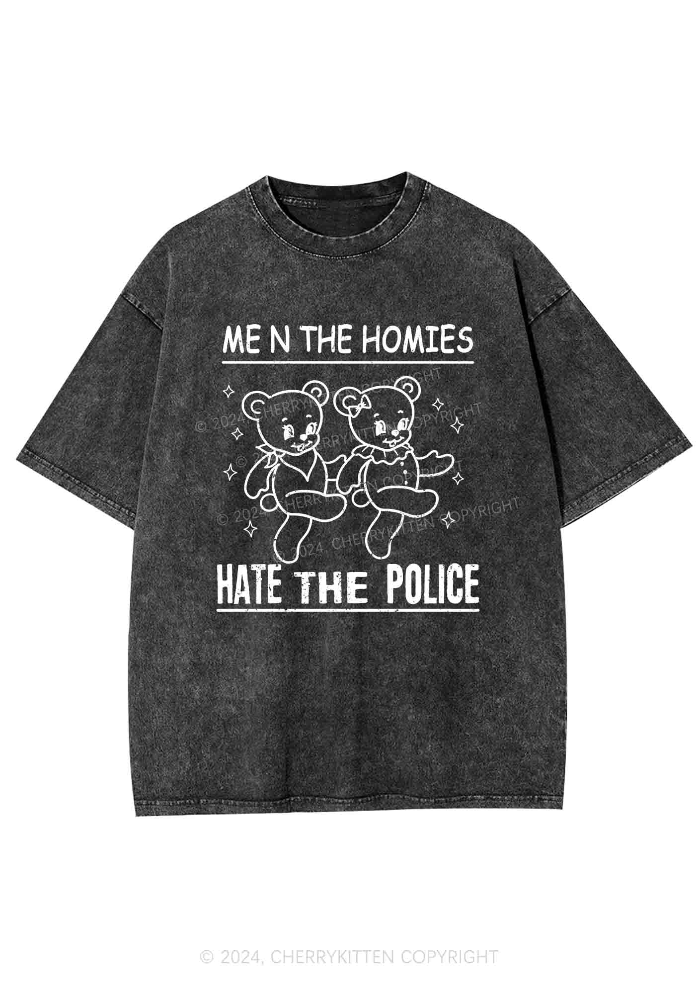 Hate The Police Y2K Washed Tee Cherrykitten