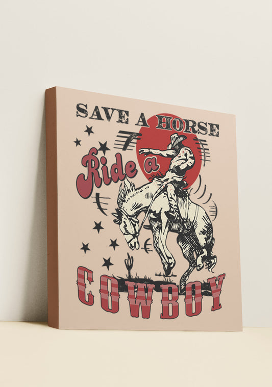 Ride A Cowboy Y2K Canvas Wall Art Cherrykitten