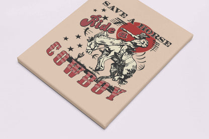 Ride A Cowboy Y2K Canvas Wall Art Cherrykitten