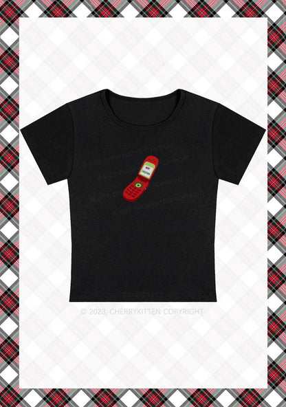 Merry Christmas Cell Phone Baby Tee Cherrykitten